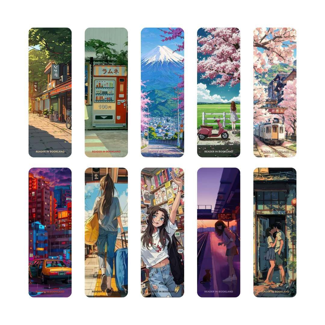 Japanese theme Bookmarks - 10 Different Designs