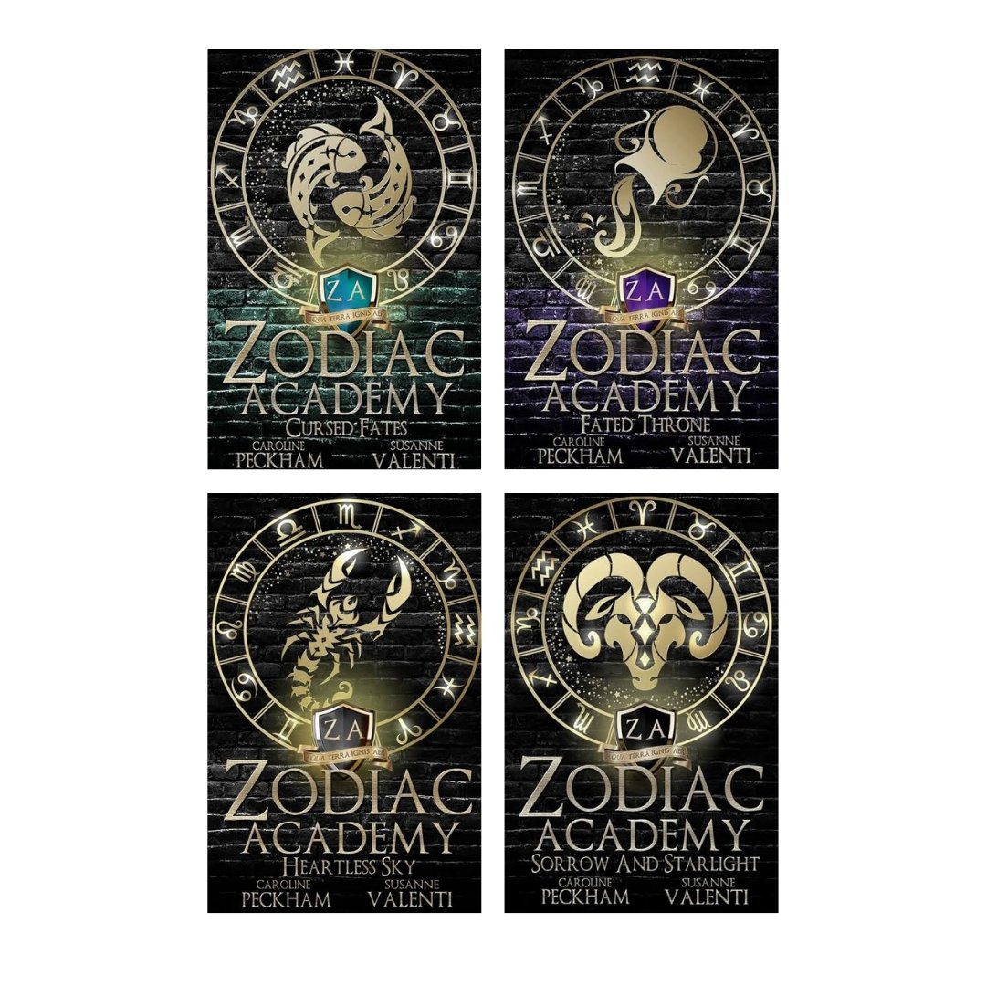 Zodiac Academy Books 5, 6, 7, 8 (Cursed Fates + Fated Throne + Heartless Sky + Sorrow and Starlight) by Caroline Peckham