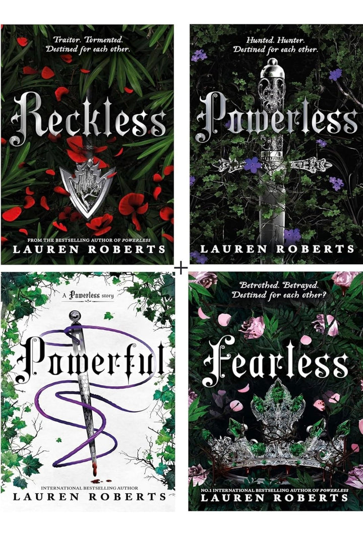 Powerless series by Lauren Roberts (Powerless + Reckless + Powerful + Fearless) Premium Quality