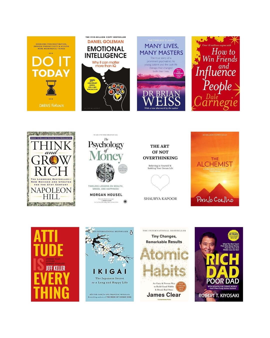 Best Self Help Books Combo: 12 Bestsellers for Personal Growth &amp; Success