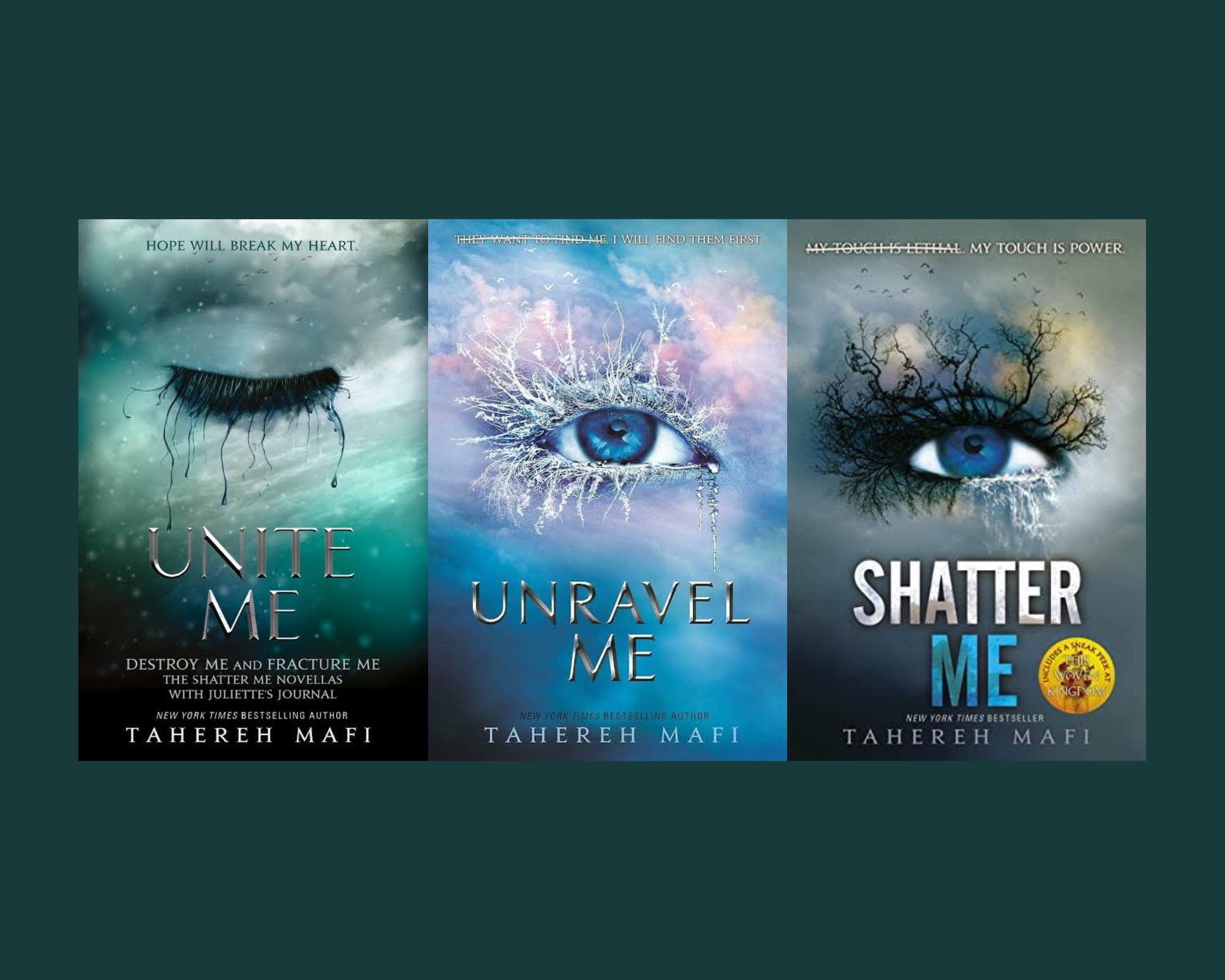 Unite me + Unravel Me + Shatter me by Tahereh Mafi (English, Paperback)