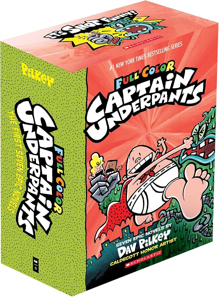 Captain Underpants Book Set - 7 Books - Children Books by Dav Pilkey