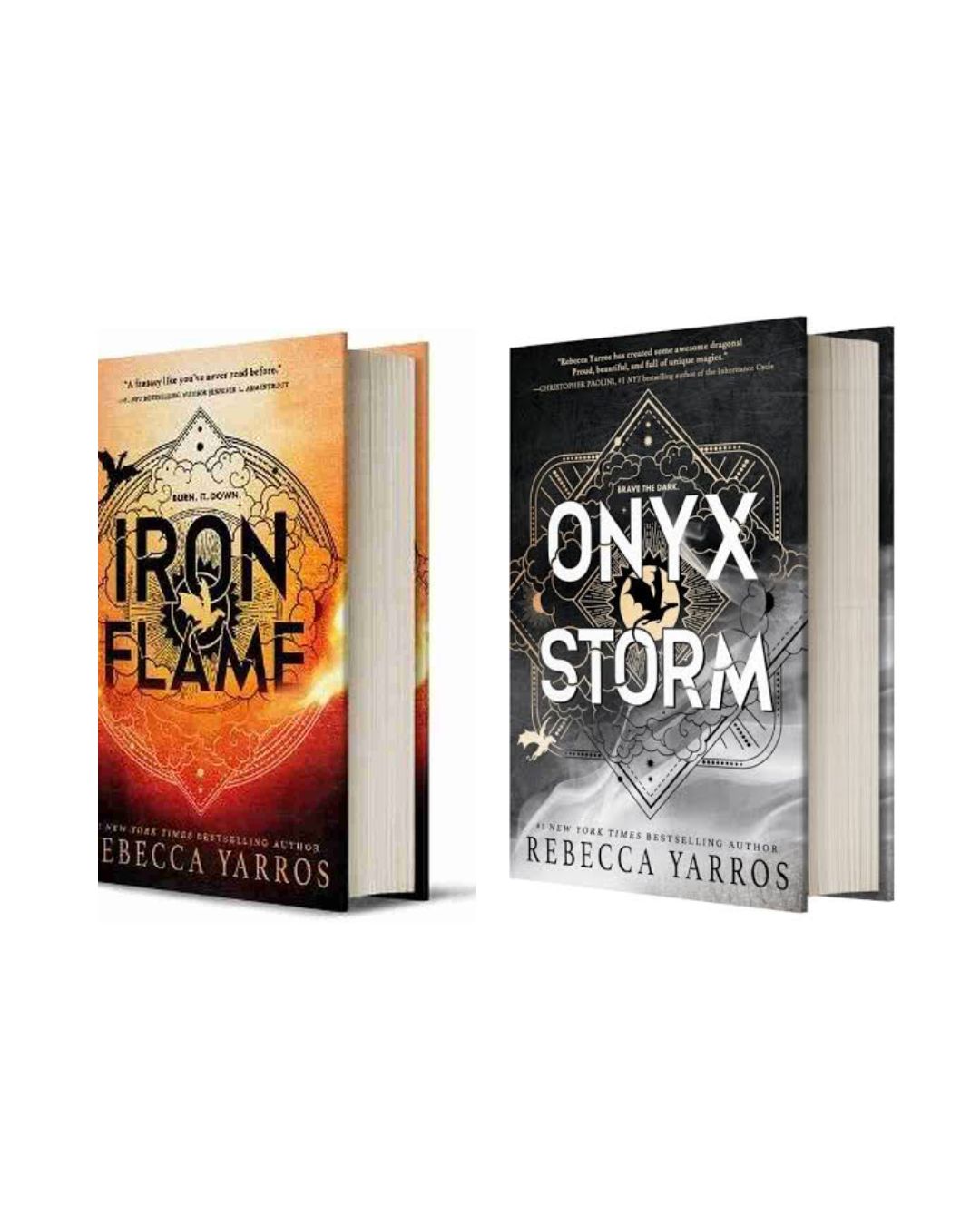 Iron Flame + Onyx Storm Hardcover Set by Rebecca Yarros – Special Edition Hardback Books – Fantasy Romance Series