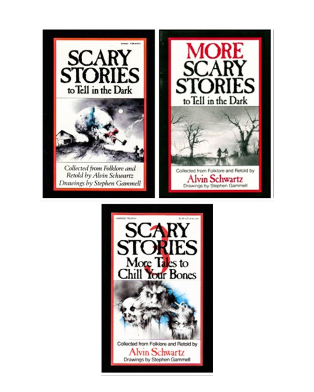 Scary Stories to Tell in the Dark – Complete 3 Book Collection by Alvin Schwartz