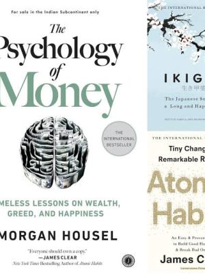 3 Bestseller Books Combo – Atomic Habits, Psychology of Money & Ikigai